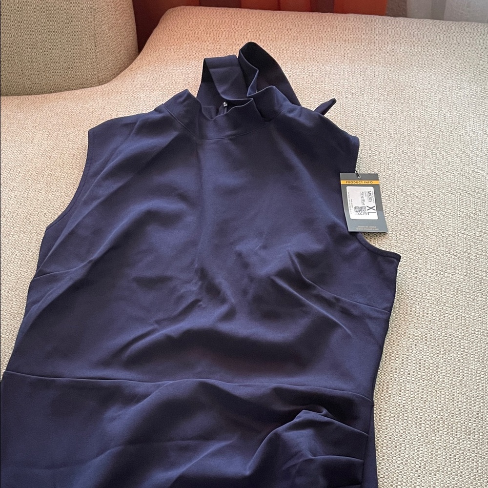 Miusol Navy Blue Sleeveless Dress